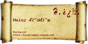 Heisz Ádám névjegykártya